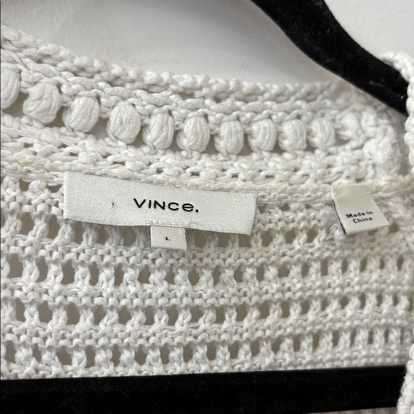 Vince White Knit Cardigan - women’s large - 100% cotton - loose knit - Picture 2 of 5